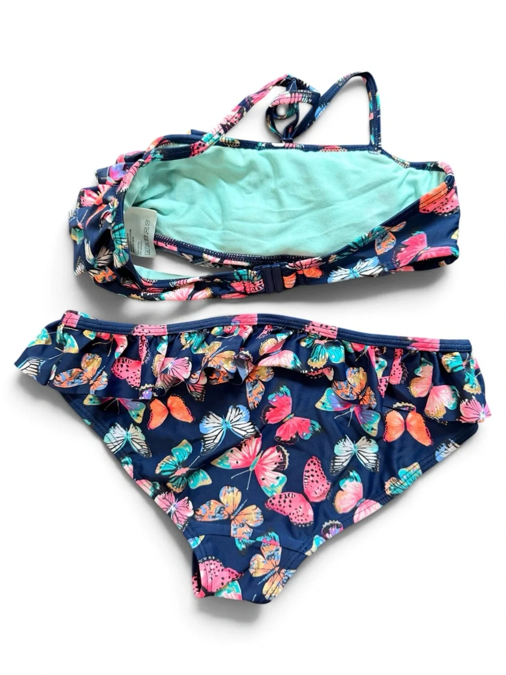 H&M Navy Floral Butterfly Print Swim Set